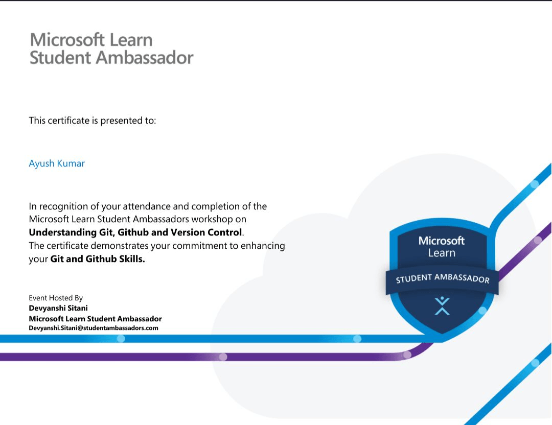 Microsoft Learn Student Ambassador – Git & GitHub Workshop