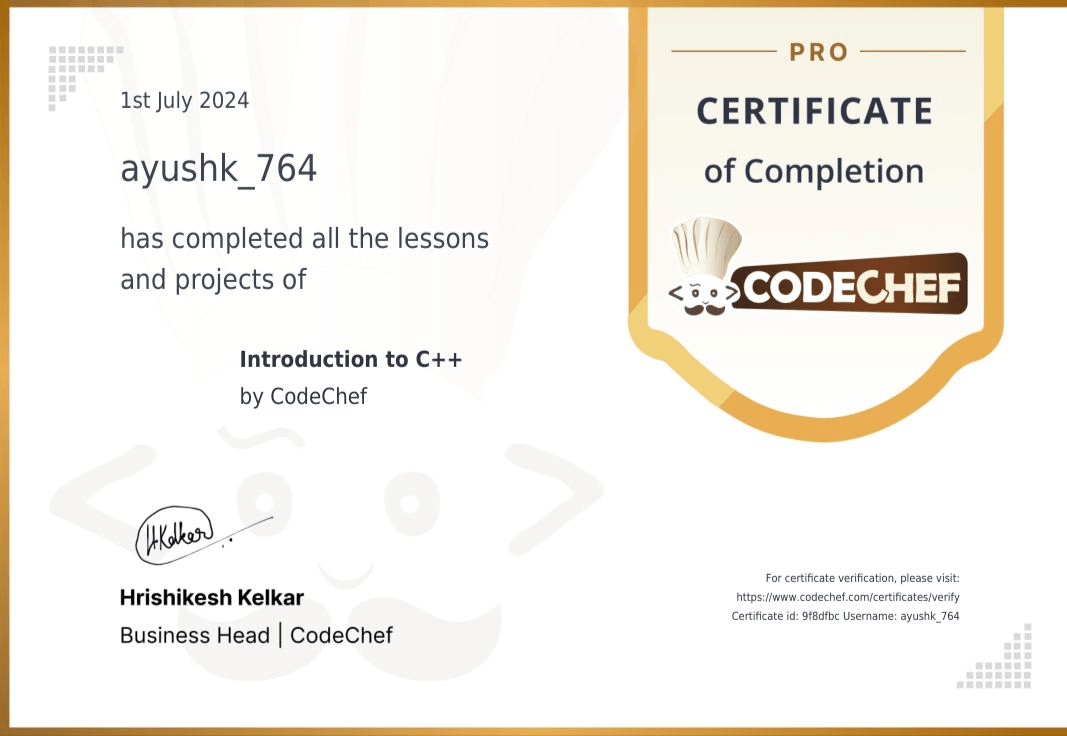 Introduction to C++ – CodeChef Pro